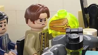 Lego The Office The Stapler in Jello Prank legoofficeweek [upl. by Leunad]