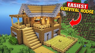 ⛏️ Minecraft  EASY Survival House 🏡  Build Tutorial [upl. by Navek]