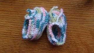 How to Crochet Baby Booties [upl. by Ehtyde]