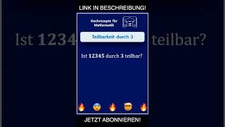 Teilbarkeit durch 3 herausfinden EASY 😉‼️ shorts [upl. by Free]