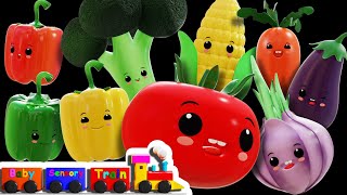 VEGETABLES DANCE PARTY  Baby Sensory Train  Baby Sensory Video [upl. by Ylrebmek583]