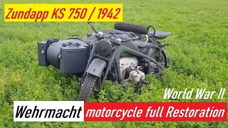 Сборка Zundapp KS750 1942  Old Wehrmacht motorcycle full Restoration  World War II [upl. by Swayne974]