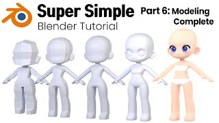 Blender Character Modeling Tutorial  06 Modeling Complete [upl. by Firooc]