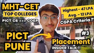 MHTCET PICT Pune Top College  COEP ❌  College Review amp Placement 🔥 MHTCET JEE Mains 2024 [upl. by Fatsug551]