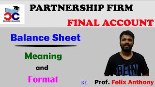 Partnership Balance Sheet Meaning amp Format  Partnership Final Account Balance Sheet MeaningampFormat [upl. by Paten314]