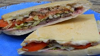 How to make a Boricua style Tripleta SandwichTriple meat sandwich [upl. by Weinhardt]