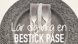 SERVETTVIKNING LÄR DIG VIKA EN BESTICKPÅSE [upl. by Mulac]