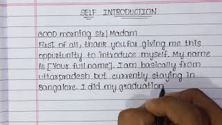 Self introduction interview  How to introduce yourself in interview  English [upl. by Yhtomit]