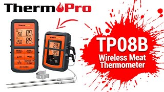 ThermoPro TP08B 500FT Wireless Meat Cooking Thermometer Setup Video [upl. by Anahahs]