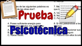 ✅ PRUEBA PSICOTÉCNICA  Ejemplos 🔴 [upl. by Marvella]