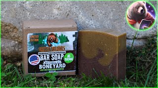 BONEYARD  Grizzly Naturals  Halloween Soap Review [upl. by Naivart698]