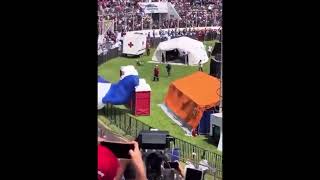 Multiple Honduran special forces try parachuting into a sports arena [upl. by Nesyt193]