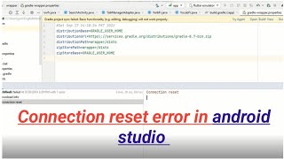 Connection reset error in android studio [upl. by Cela164]