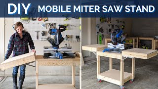 How to Build a DIY Mobile Miter Saw Stand [upl. by Enovad]