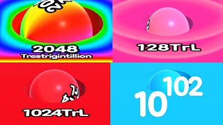 BALL RUN 2048 — BIG NUMBERS TRESTRIGINTILLION Ball vs 1024M 512M 256M Gameplay [upl. by York]