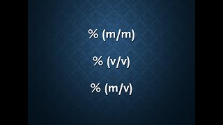 05 Concentration using  mm  vv mv [upl. by Anayrb]