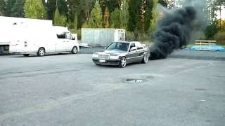 Mercedes Benz 190D Super Turbo BurnOut [upl. by Ecyt]