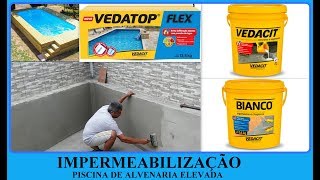 CONSTRUÇÃO DE PISCINA DE ALVENARIA ELEVADA  IMPERMEABILIZAÇÃO  PARTE 3 [upl. by Nodlew]