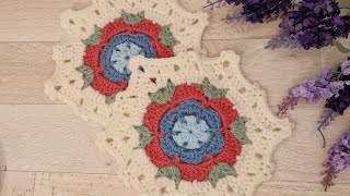 How to Crochet Flower Granny Square Crochet Tutorial [upl. by Lamee559]