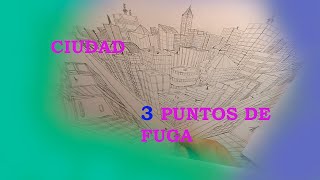 Ciudad tres puntos de fuga  city three point perspective [upl. by Nalra145]