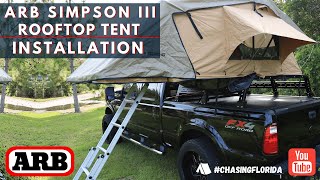 ARB Simpson III rooftop tent Install and deployment [upl. by Nooj]