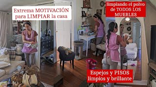 ESPEJOS Y PISOS BRILLANTES LIMPIANDO EL POLVO DE TODOS LOS MUEBLES EXTREMA MOTIVACION PARA LIMPIAR [upl. by Saxe]