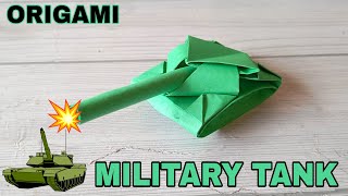 MILITARY VEHICLE ORIGAMI TUTORIAL HOW TO MAKE MILITARY TANK PAPERCRAFT DANGEROUS DEFENCE TANK [upl. by Eniawtna]