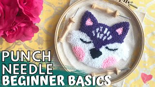 PUNCH NEEDLE TUTORIAL FOR BEGINNERS Free Punch Needle Patterns included for download Step by Step [upl. by Naletak569]