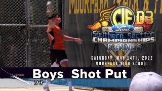 2022 TF  CIFss FINALS D3  Shot Put Boys [upl. by Sewell]