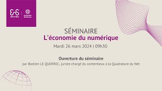 Séminaire parcours EDEM  « L’économie du numérique » [upl. by Otti]