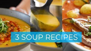 3 COZY Soup Recipes to warm up the WINTER [upl. by Adah]