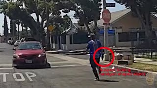 Bodycam LAPD Shoot At Man With Taser They Thought Was Gun [upl. by Anetsirhc585]