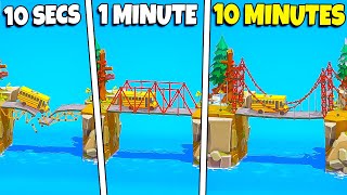 10 second 1 minute and 10 minute bridge builds in Poly Bridge 3 [upl. by Notgnilliw]