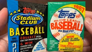 HOF CATCHER amp PC ROOKIE HIT🔥 1993 Stadium Club amp 1987 Topps junkwax baseballcards openingpacks [upl. by Jerrilee]