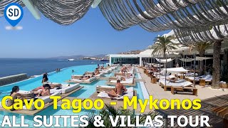 Cavo Tagoo Mykonos Hotel  All Villas amp Suites Tour Compilation [upl. by Nikaniki280]