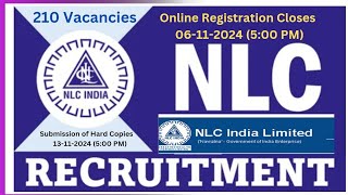 NLC Recruitment 2024 Notification Out For 210 Vacancies Apply Online For Apprentices [upl. by Madge945]