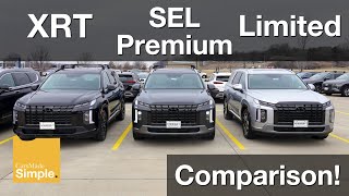 2023 Hyundai Palisade XRT vs SEL Premium vs Limited  Side by Side Trim Comparison [upl. by Abroms751]