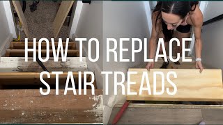 How To Replace Stair Treads  DIY [upl. by Marijane]