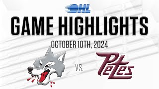 OHL Highlights Sudbury Wolves  Peterborough Petes Oct 10 2024 [upl. by Russom]