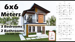 TWO STOREY HOUSE 6x6 Meters 36 Sqm  387 Sqft [upl. by Utta]