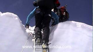 Negotiating crevasses on Everest [upl. by Proudfoot]