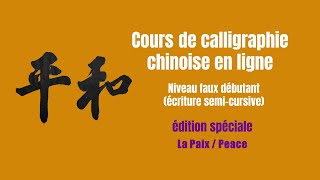 Démonstration de calligraphie chinoise 和平  Paix  Peace  No war please [upl. by Migeon]