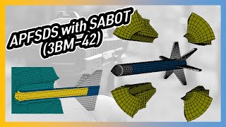 APFSDS 3BM42  Armor Penetration Simulation with Discarding Sabot Motion [upl. by Rubi]