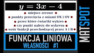 Funkcja liniowa  własności część 1 [upl. by Ppik]