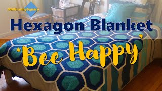 Crochet Tutorial How to crochet a Hexagon Blanket  Bee Happy [upl. by Danna]