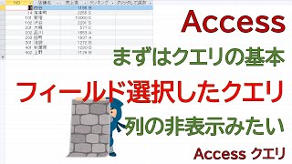 【Access】クエリの基本。必要なフィールドだけにしたクエリをつくってみました。 [upl. by Normy]