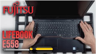 Fujitsu LifeBook E558 von Innen  RAM SSD Akku Lüfter wechseln [upl. by Arual]