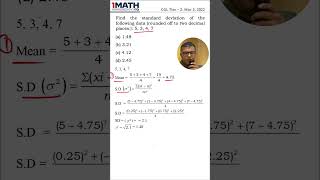 Find the standard deviation of the following data rounded off to two decimal places 5 3 4 7 [upl. by Anneyehc]