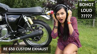 UK  Royal Enfield Interceptor 650  Custom exhaust  Review amp FlyBy [upl. by Arelc]