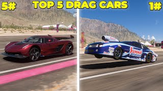 The NEW Top 5 FASTEST Drag cars In Forza Horizon 5 With Tunes [upl. by Goldfarb]